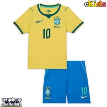 Brazil Vinicius Junior #10 Replica Home Minikit World Cup 2026 Short Sleeve (+ pants)